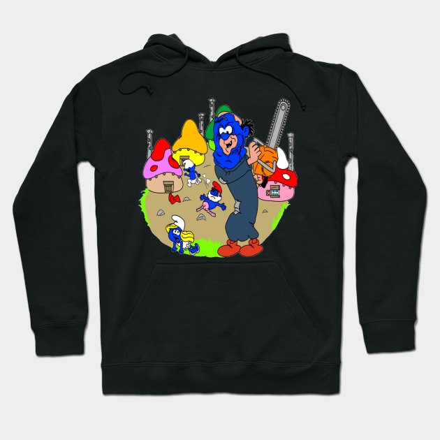 Smurf Village Chainsaw Massacre Hoodie by Bleake